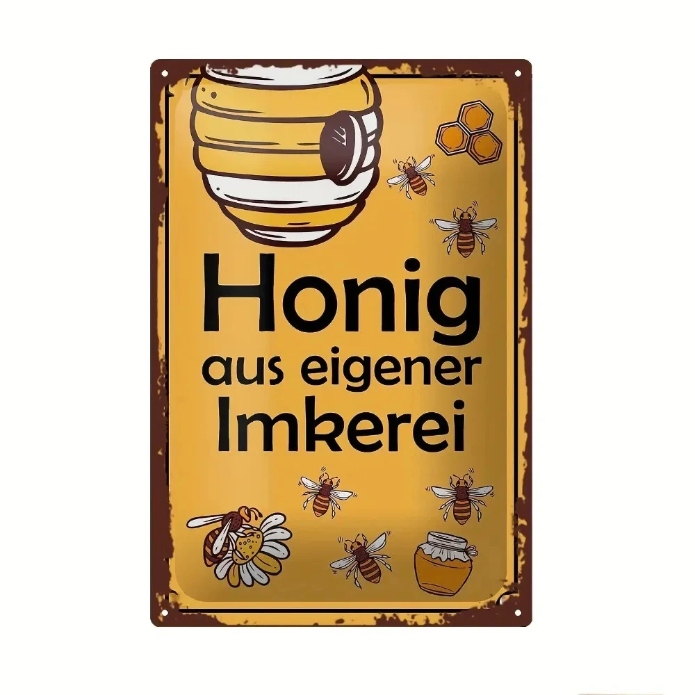 Vintage German Beekeeping Metal Sign - 