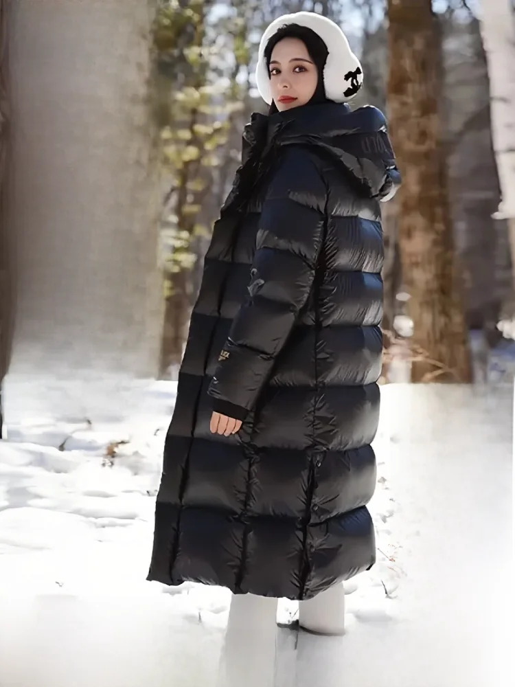 Ultra-Thick Goose down Jacket -40℃ Proof Extreme Cold Long Over-Knee Outerwear for Men And Women Couples Travel Warmth