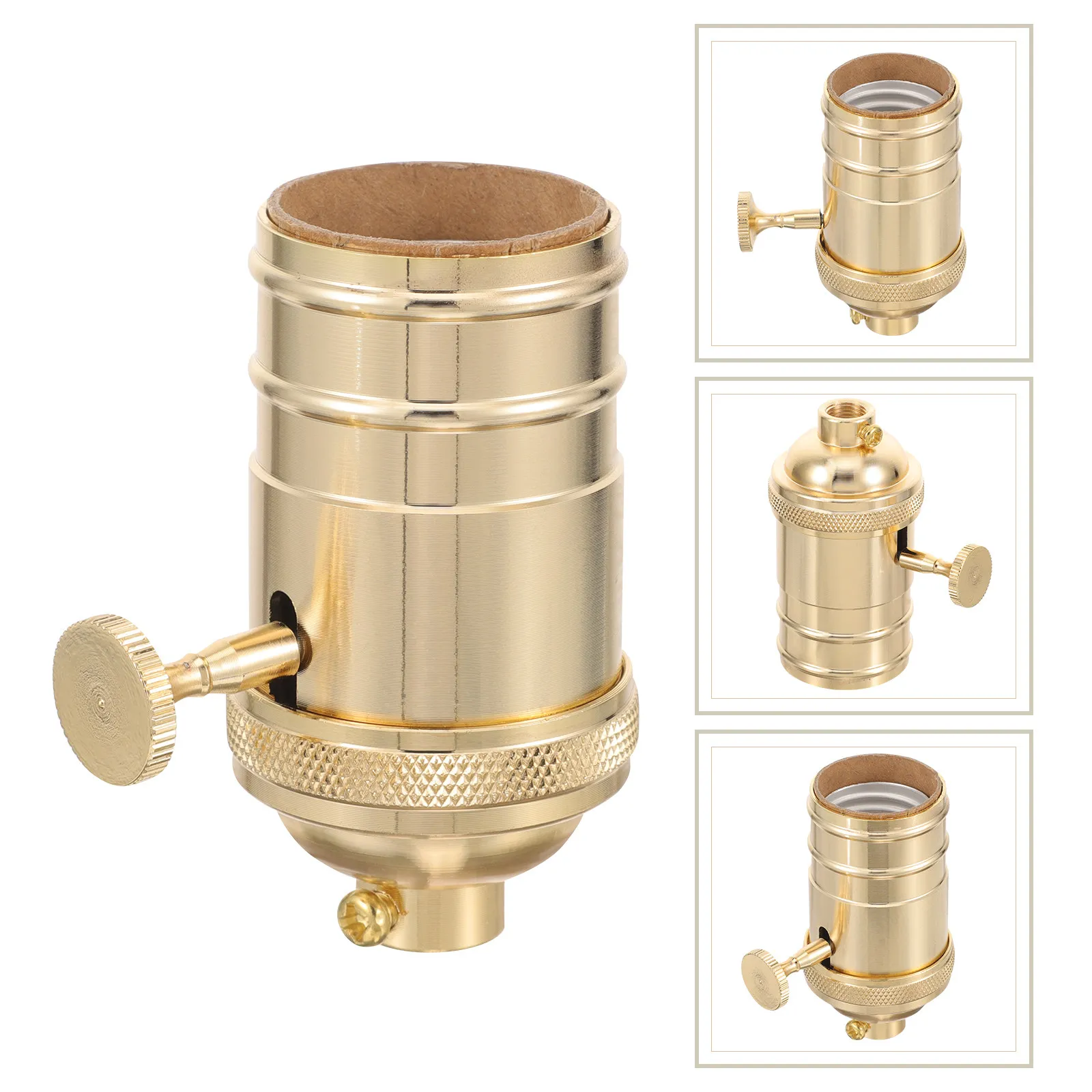 

Retro Lamp Socket Metal Light Bulb Holder with Adjustable Turn Knob for Vintage Lamp Repair Kitchen Bar Dining Room Party