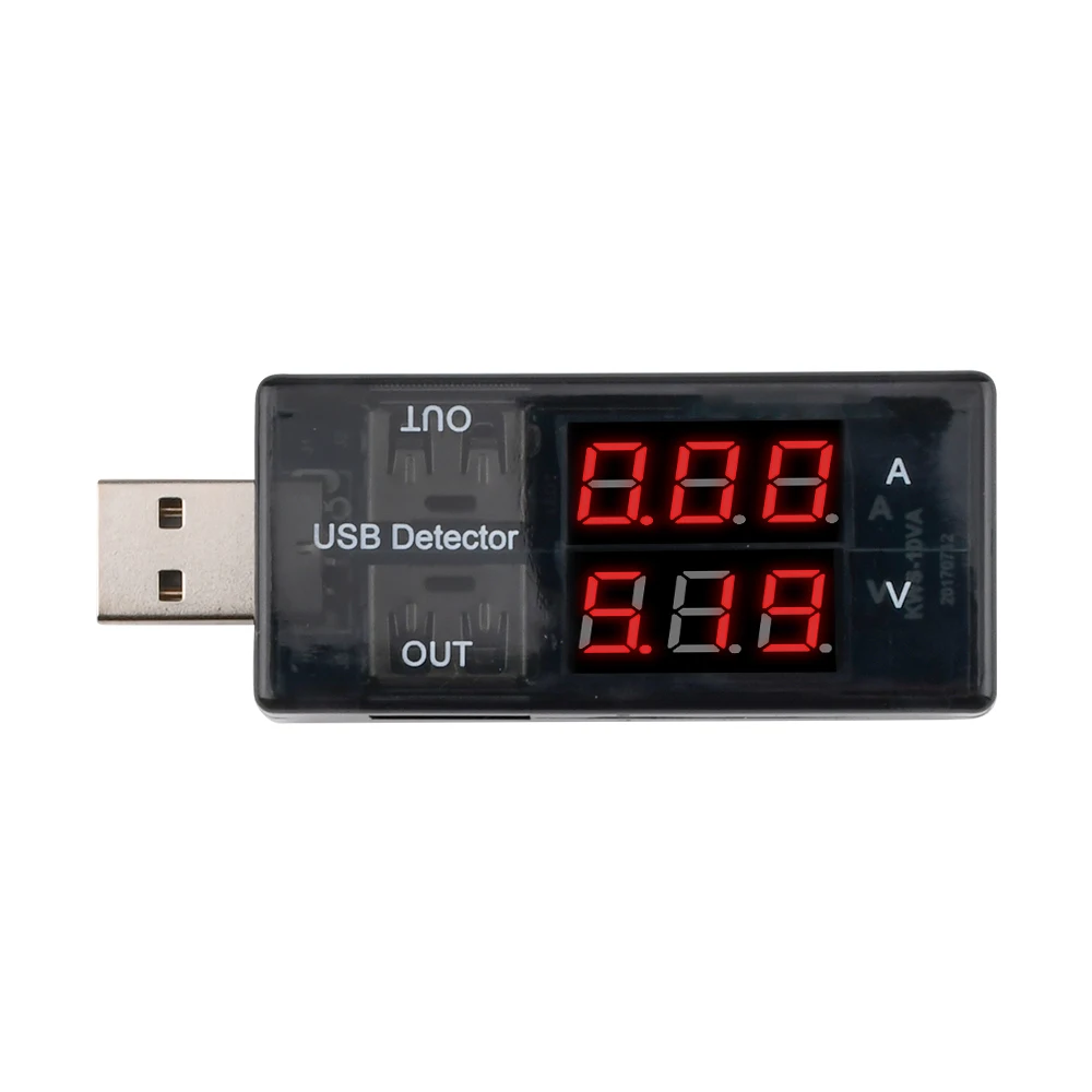 Dual USB port Current Voltage Charging Detector Tester Battery Voltmeter Ammeter Charger Detector Red Blue Voltmeter Display