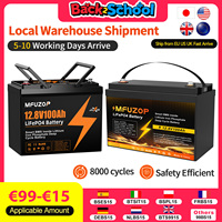MFUZOP 12V 100Ah Lithium LiFePO4 Battery with 100A BMS Perfect for RV,Golf Cart,Solar Power System,Trolling Motor, Boat, Solar