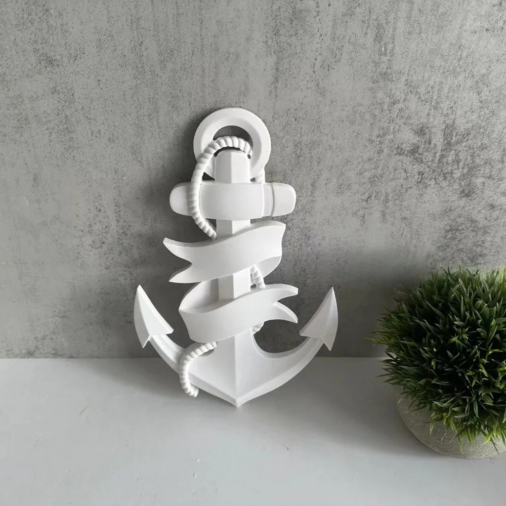 Large Three-dimensional Boat Anchor Pendant Silicone Mold DIY Plaster Cabinets Wall Desktop Home Decoration Epoxy Resin Molds