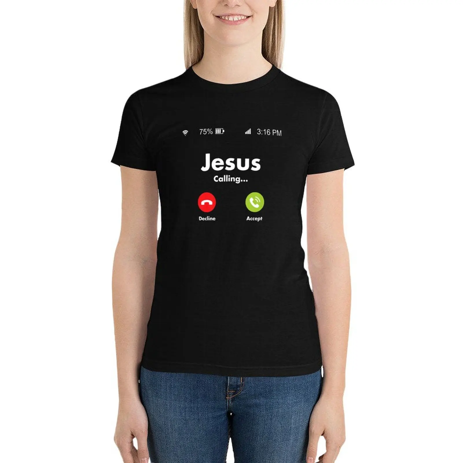 

Jesus Is Calling On The Mobile Cell Phone Must Answer Premium T-Shirt kawaii clothes t shirt dress Women