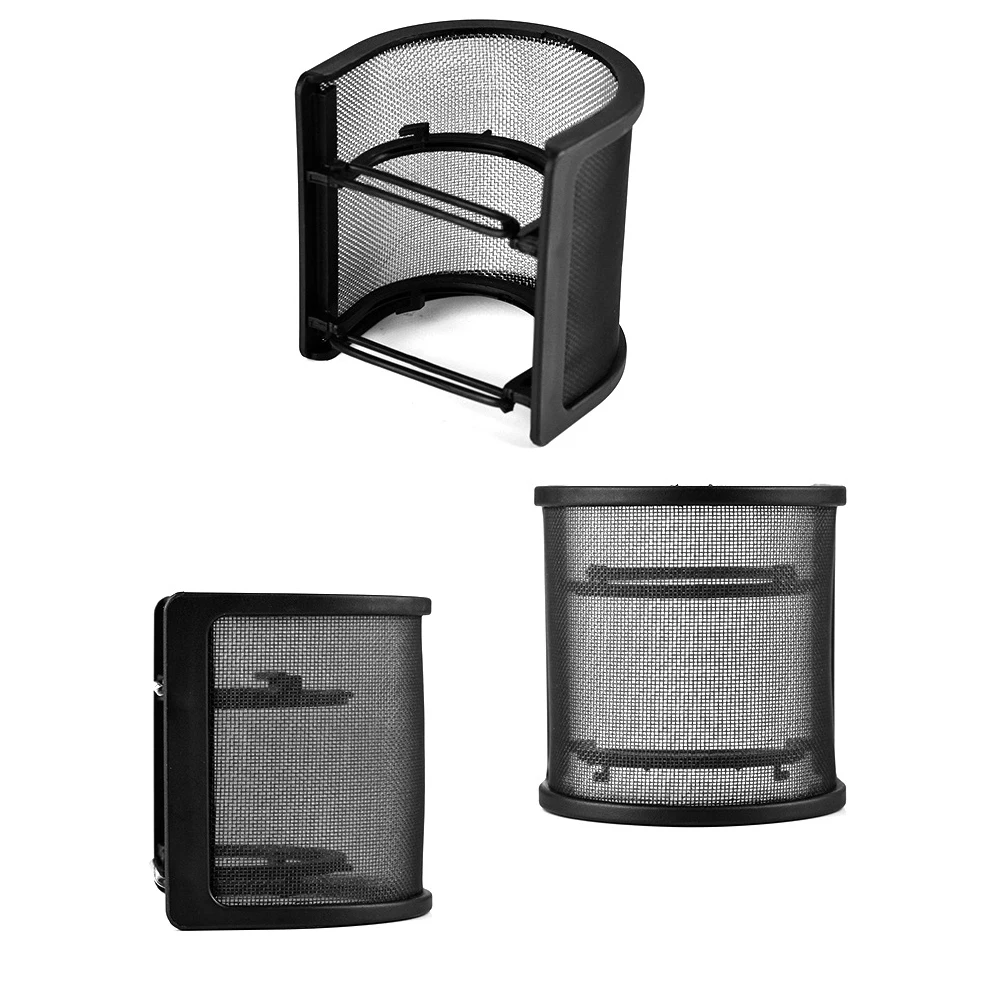 

1pc Double Layer Microphone Wind Screen Pop Filter Shield Black Durable Anti- Net Cover Recording Singing Speaking Mic