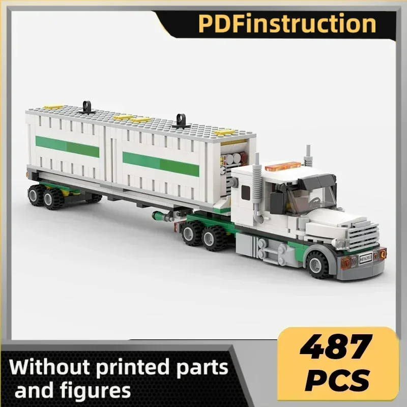 

Модель городской автомобиль Moc, строительные кирпичи, грузовик и контейнер, прицеп, технология, блоки, подарки, рождественские игрушки, наборы «сделай сам», сборка