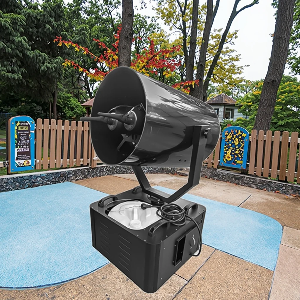 Double nozzle 3500W   iron shaking head snowblaster, indoor/outdoor party event stage remote control metal material