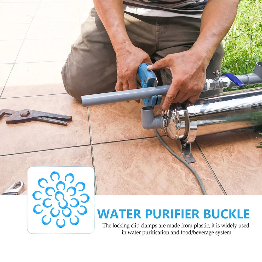 

50Pcs Water Filter Locking Clamp Easy Install Remove Prevent Leaking Quick Connect Water Filter Locking Clip Ro System Clip