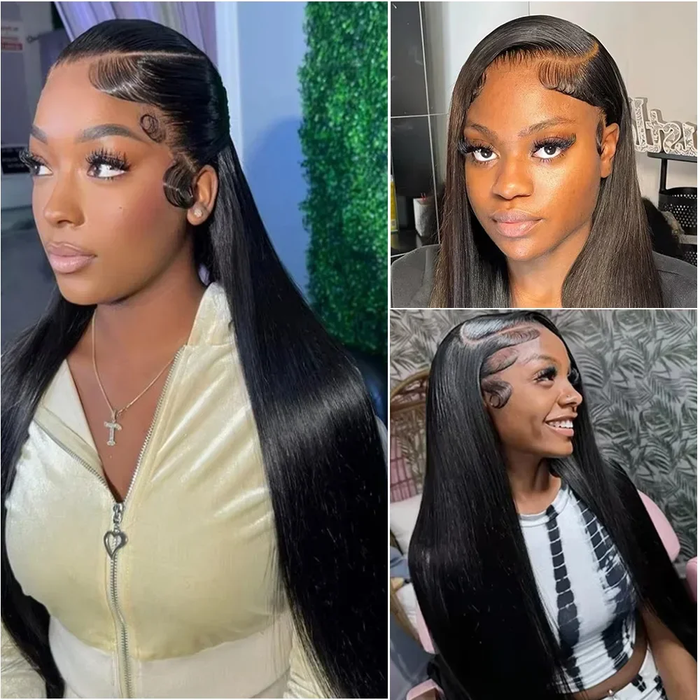 Bone Straight 13x6 Lace Frontal HD Human Hair Wig 360 Full Lace Front 36 Inche Wigs 5x5 Glueless Closure Pre Plucked Wear Go Wig