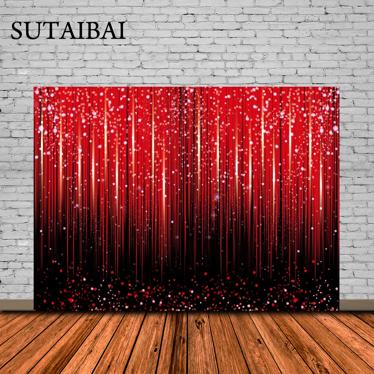 

Glitter Backdrop for Photography Black Red Bokeh Sequin Spots Birthday Party Background Baby Shower Winter Christmas New Year