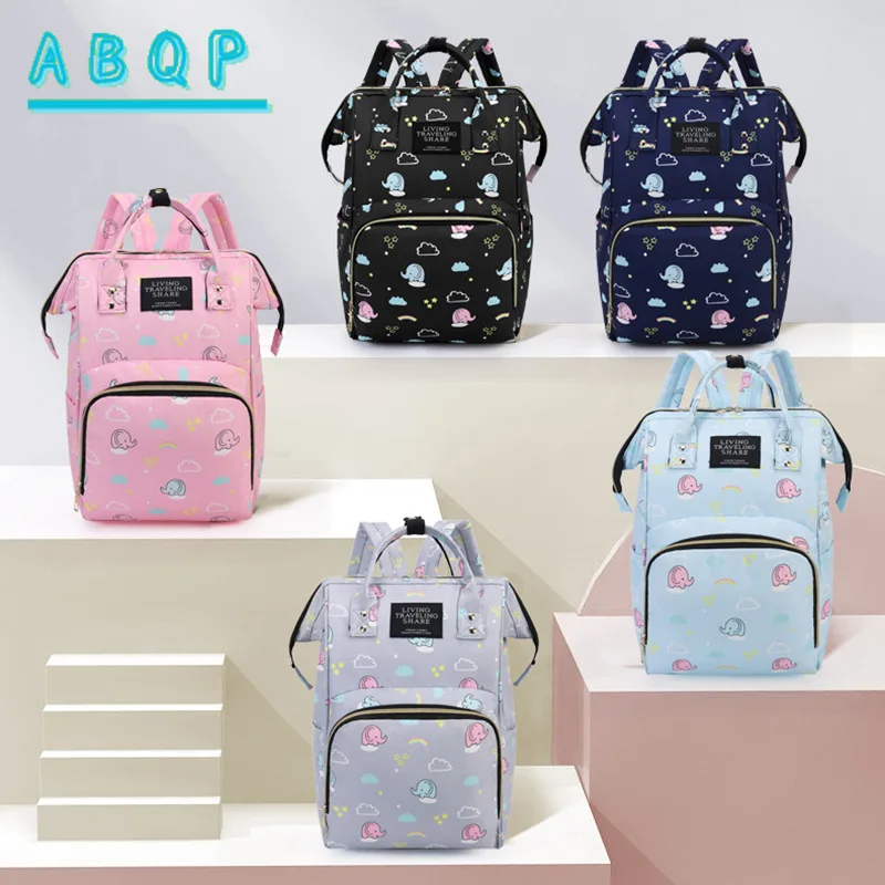 Baby Diaper Bag Backpack Large Capacity Cartoon Portable Diaper Bag Backpack Fashionable Lightweight Baby Products Storage Bag