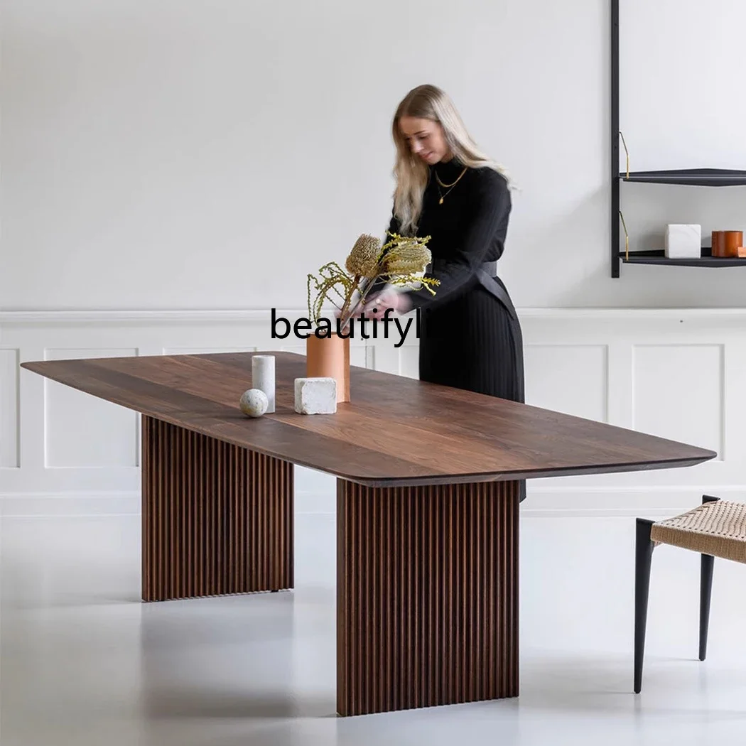 z183 YH Solid wood dining table Nordic home dining table simple log, modern office large rectangular table