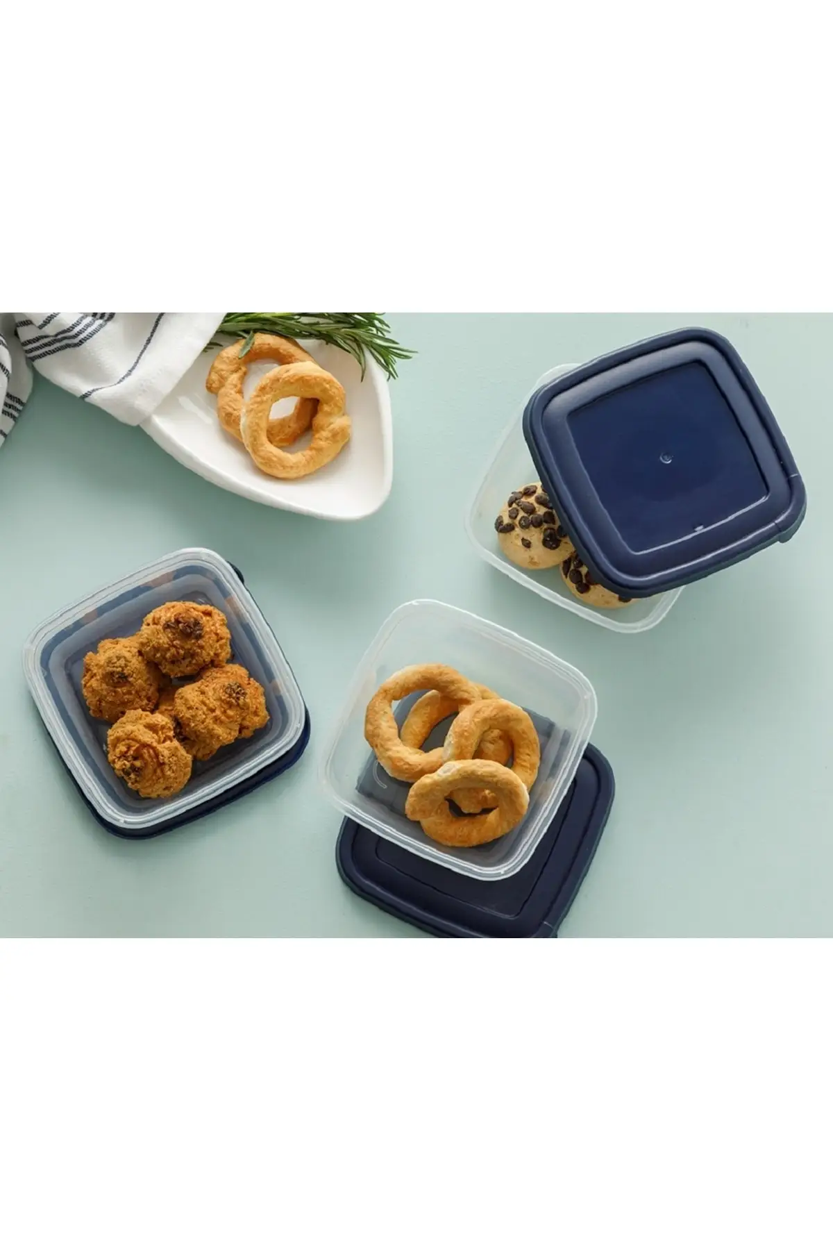 DOLBOVI Navy plastic storage container set 3x500 Ml Navy blue