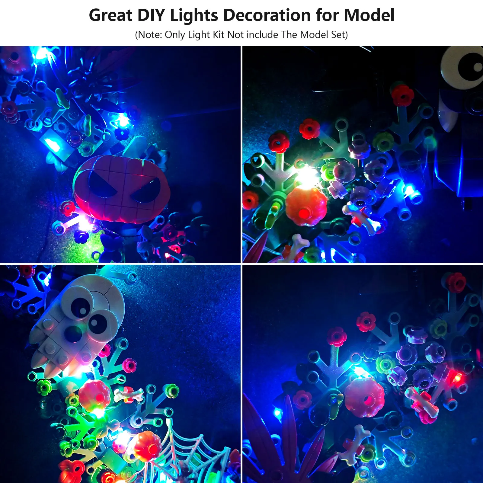 LED-Beleuchtungsset für Lego 40825 MOC-Bausteine, USB-DIY-Beleuchtungsset für Lego-Halloween-Kranz, Modellbausteine nicht im Lieferumfang enthalten