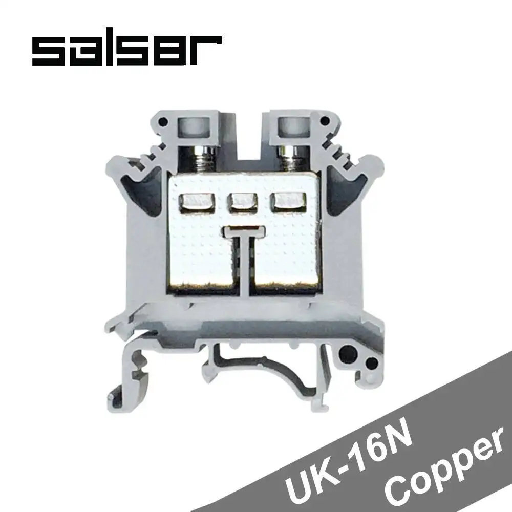 

10pcs Universal Terminal Blocks UK-16N 16mm2 800V 101A DIN Rail Mounted Copper Connector Phoenix Screw Type UK16N