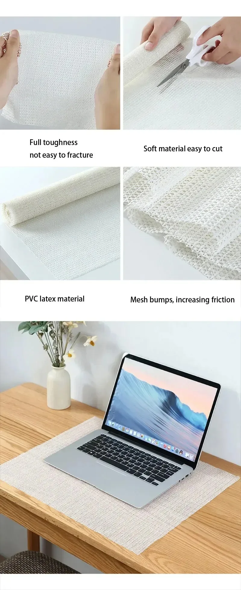 Rutschfeste Matte für Matratze und Sofa, Hochwertige PVC-Bodenmatte, Yoga-Matte mit Fixierbasis, Haushalts-Antirutsch-Netzstoff – Detail 2