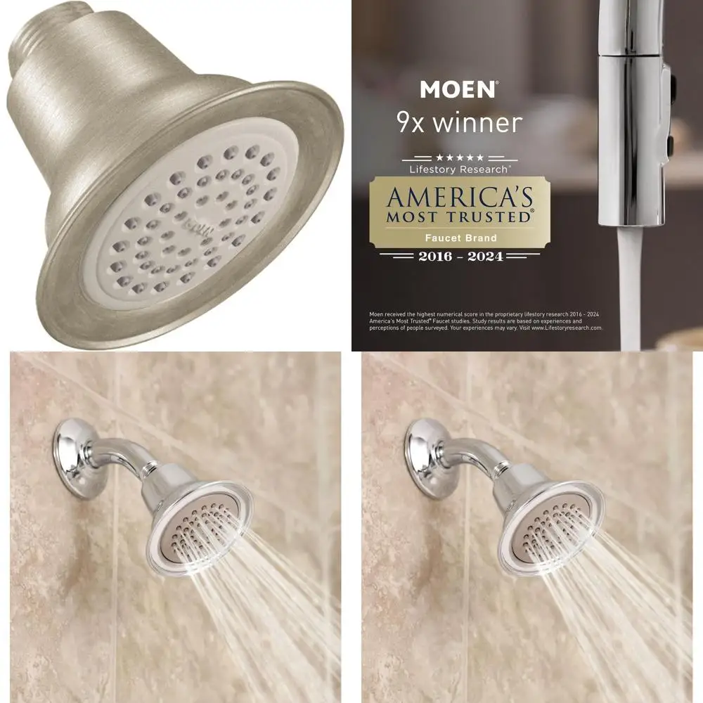 

Eco-Friendly Single-Function Shower Head, Brushed Nickel Finish