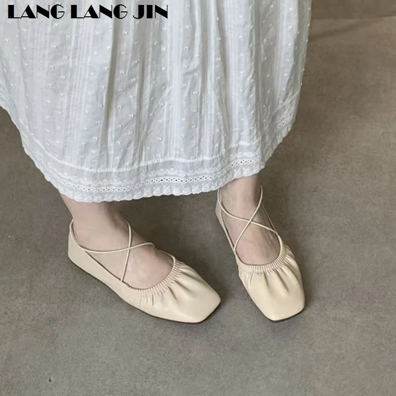 2026 Women Flats Shoes Fashion SquareToe Shallow Slip On Ladies Soft Ladies Mary Jane Ballerina Female Flats Casual Ballet Mujer