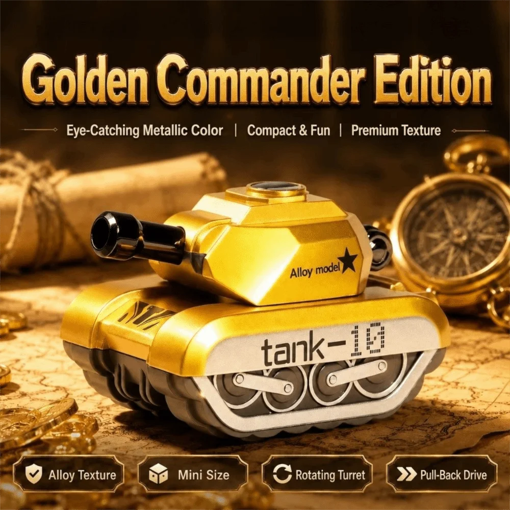 Tank Model Toy Alloy Material Alloy Tank Toy Cool Design Fun Toy Armored Vehicle Toy Rotating Turret Mini Tank Toy Party Gift