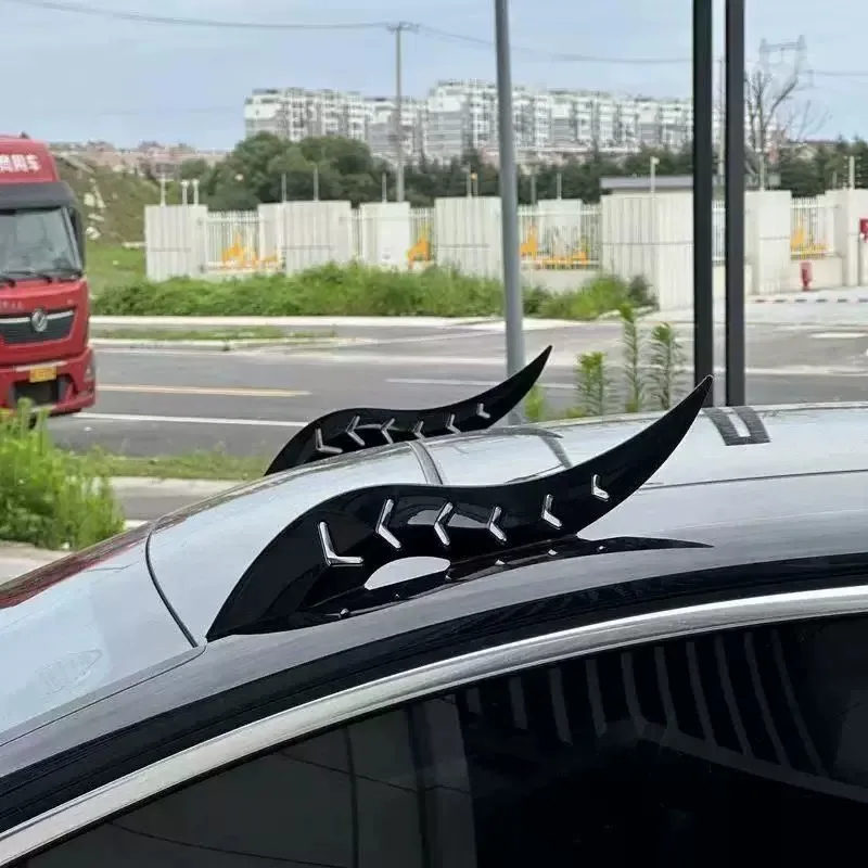 2PCS Dragon Horn Car Roof Decoration Universal Roof Spoiler Fins | Demon Horn Modified Car Accessories | Multi-functional Aerody