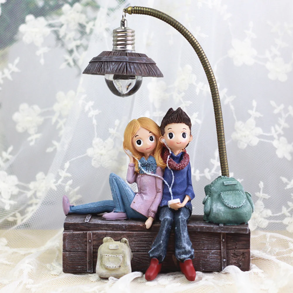 

Couple Bedside Lamp Creative Decorative Light for Bedroom Living Room Small Night Light Operated Energy Saving Home