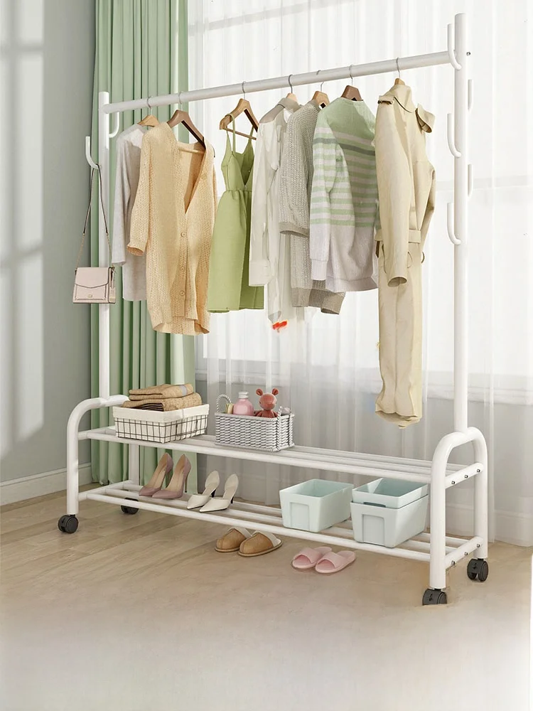 

Simple Stand-Up Clothes Drng Ra Indoor Balcony Bedroom Hanging Clothes Ra Home Use Easy to Assemble Single Rod Coat Ra