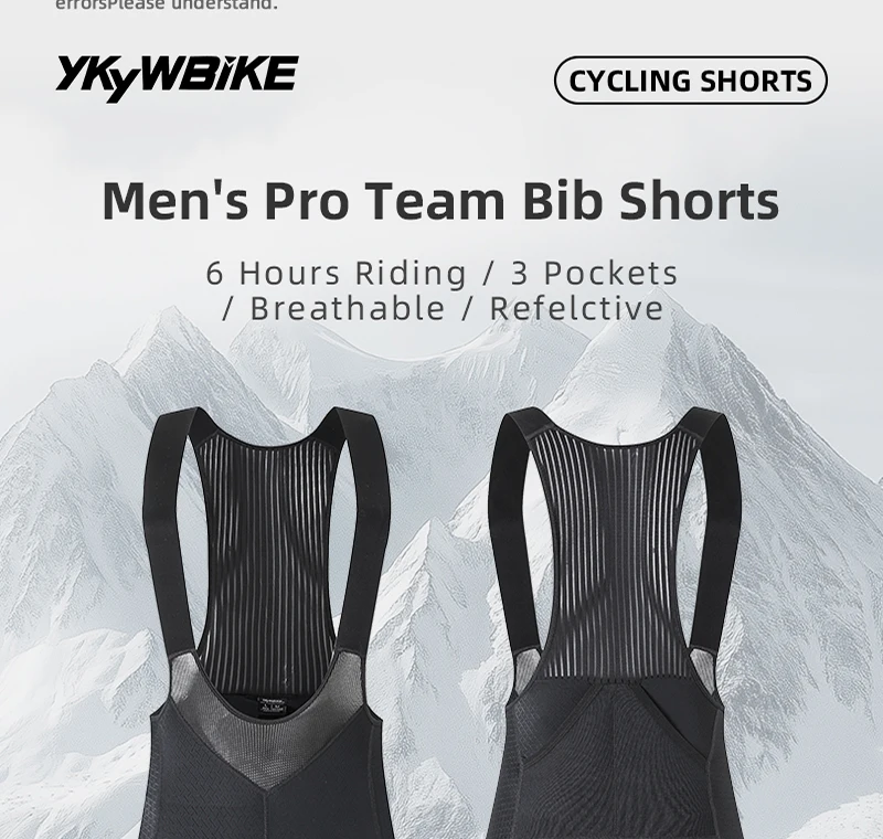 YKYWBIKE Männer Radfahren Trägerhose 3 Taschen Sommer Rennrad Kurze Hosen MTB Fahrrad Trägerhose Pro Team Belgien Pad – Detail 8
