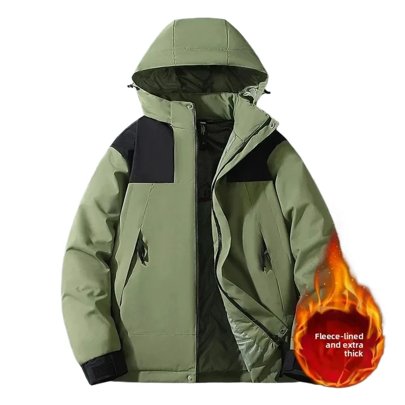 Outdoor Down Cotton-padded Coat Graphene Winter Coat Men Cotton-padded Jacket Fashionable Detachable Hat Fashionable Down Jacket