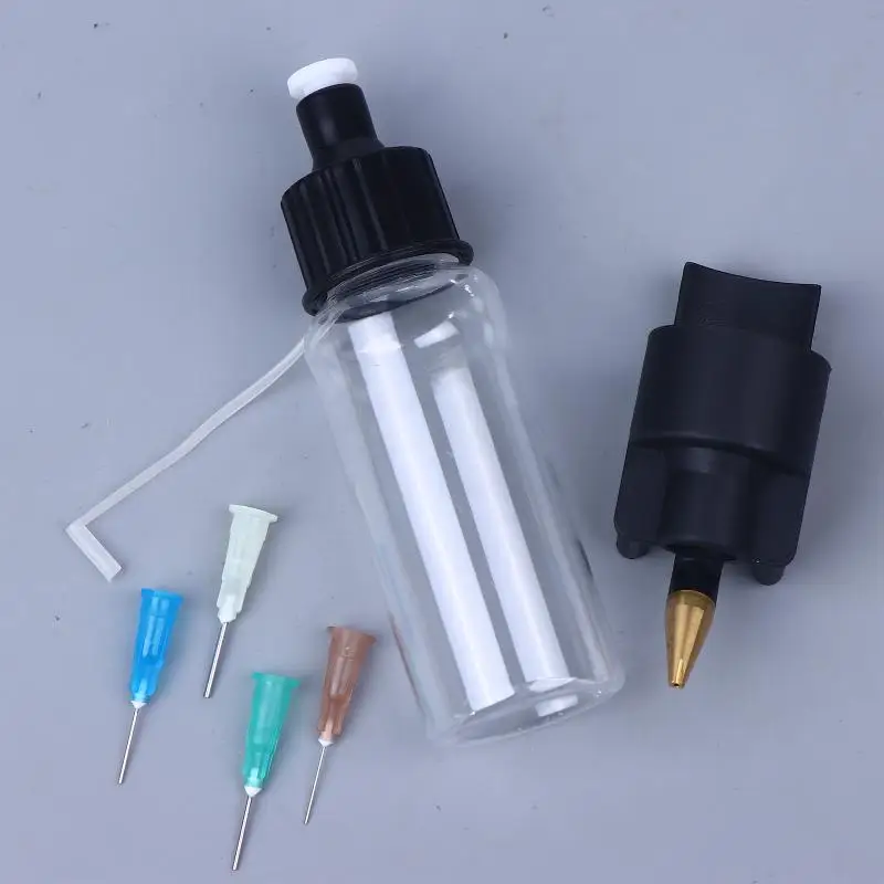 Kit de aerógrafo com garrafa especial de 50ml e bico descartável de 0.2mm/0.3mm/0.5mm/0.8mm, ferramenta de escova de ar sem limpeza, módulo de spray