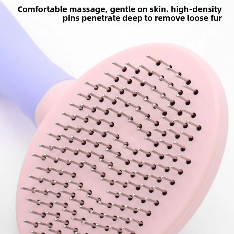 Self-Cleaning Slicker Brush for Dogs and Cats – Pet Hair Remover with One-Click Clean – Pet Grooming Accessories