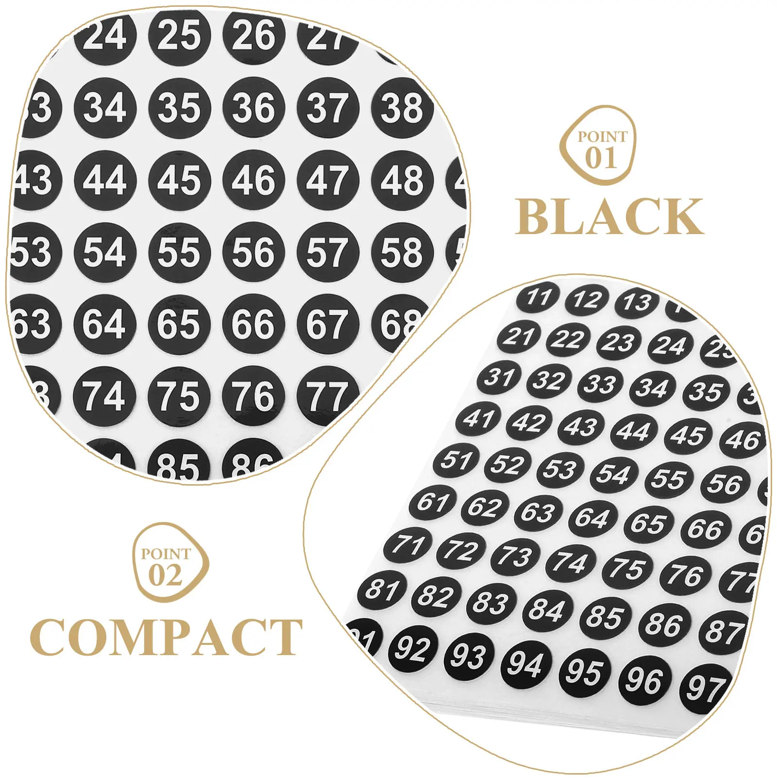 50Sheets Digital Number Stickers Round Adhesive Number Labels for Walls Windows Doors Envelopes Gift Wraps Clothes Sorting and
