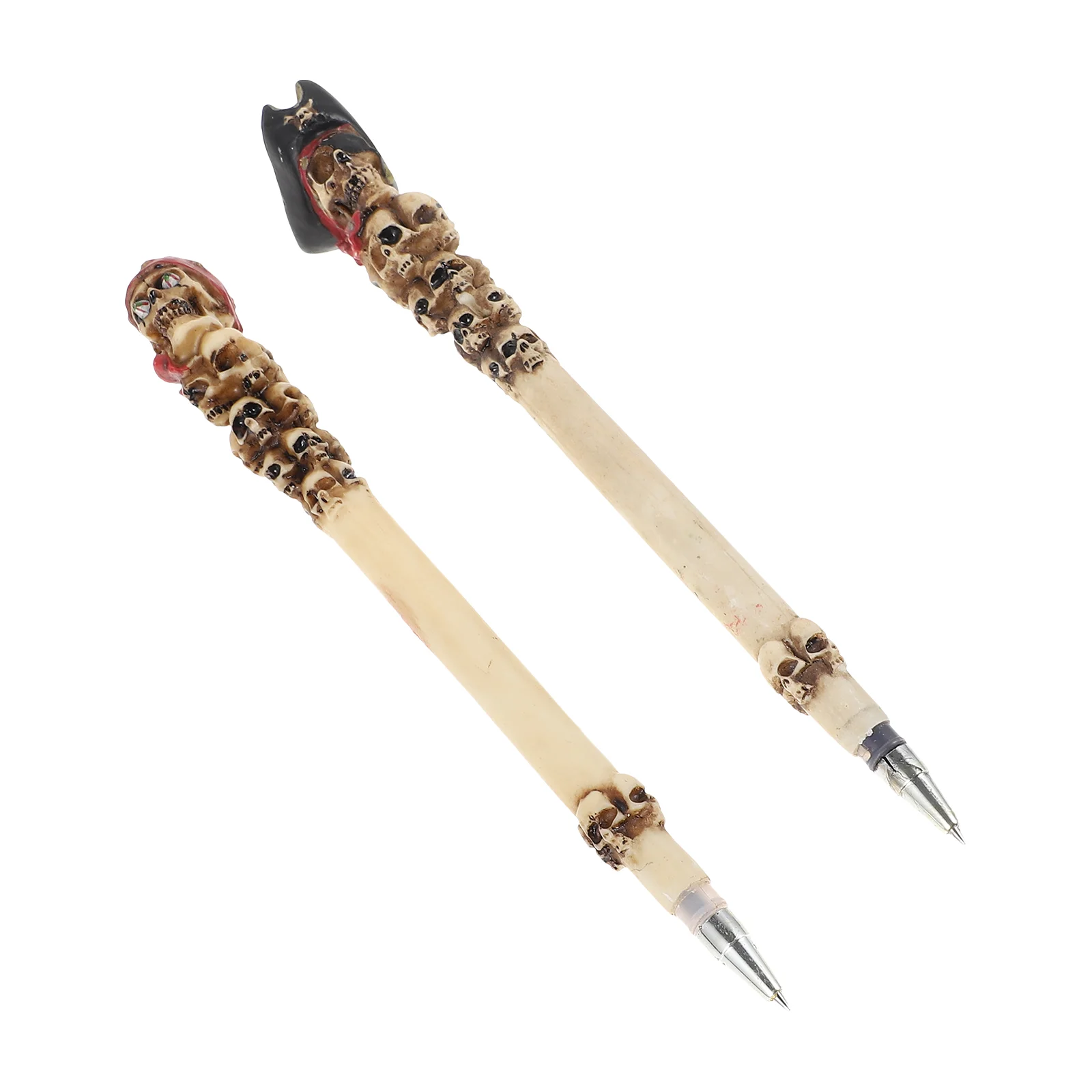 

2 Pcs Christmas Decorations Skull Pen Child Fountain Pens Ballpoint Resin Children