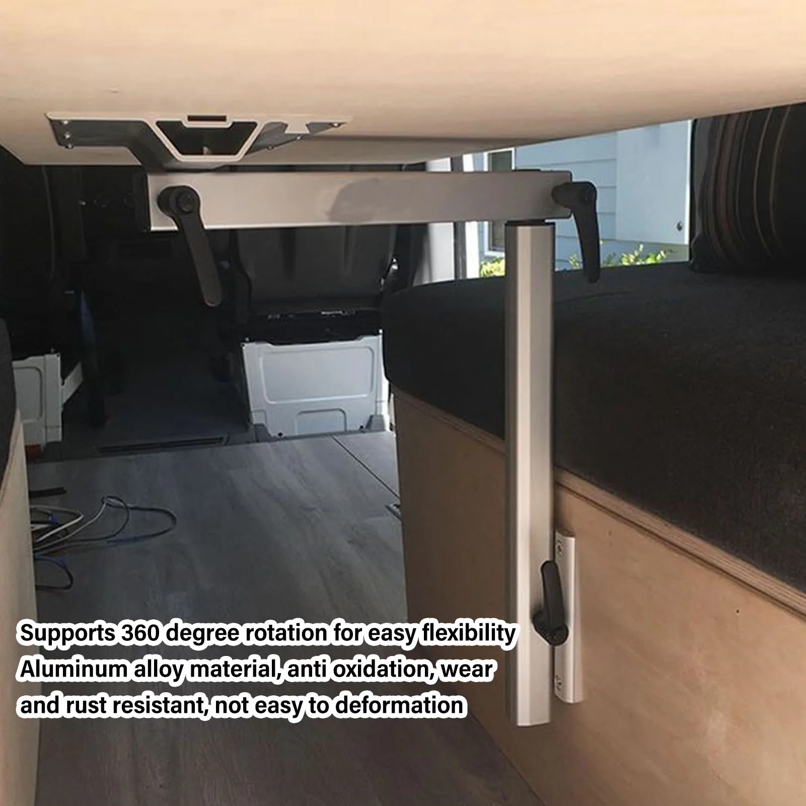 Abnehmbare Tischbeine für Wohnmobile, Aluminiumlegierung, weiß, 360-Grad-Drehung, abnehmbare Teleskop-Tischbeine für Yachten, Wohnmobile, Wohnmobile