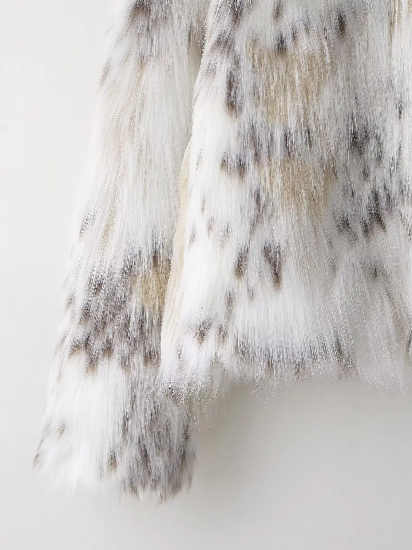 Jaket Pendek Wanita Motif Leopard Bulu Imitasi Musim Gugur Musim Dingin, Mantel Wanita Kerah Tinggi Lengan Panjang Hangat Elegan dan Chic