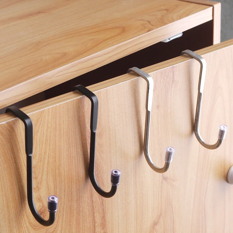 2 pçs de aço inoxidável cozinha armário do banheiro porta casaco toalheiro em forma de s armário rack de armazenamento roupão cabide titular ganchos