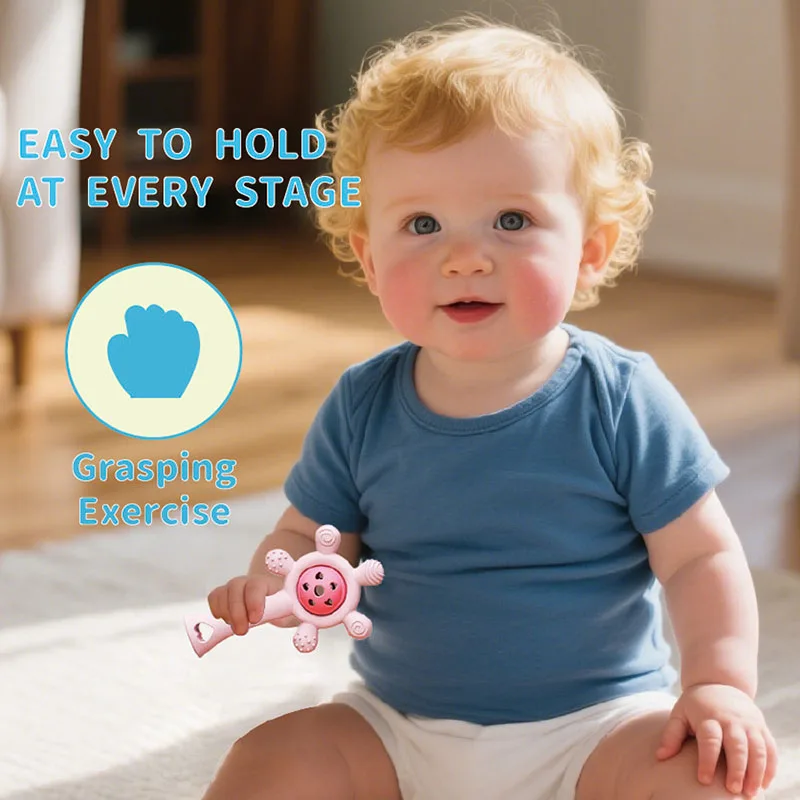 Baby Anti Eating Hand Puzzle Early Education Hand Ringing Soothing Teeth Grinding Stick Gripping Training Toy