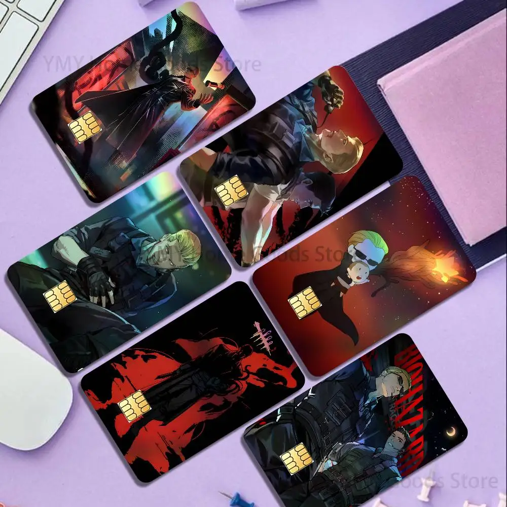 R-Resident Evil Albert Wesker Holographic Laser Shinny Film Skin Cover Sticker for Debit Credit Card Bank Card