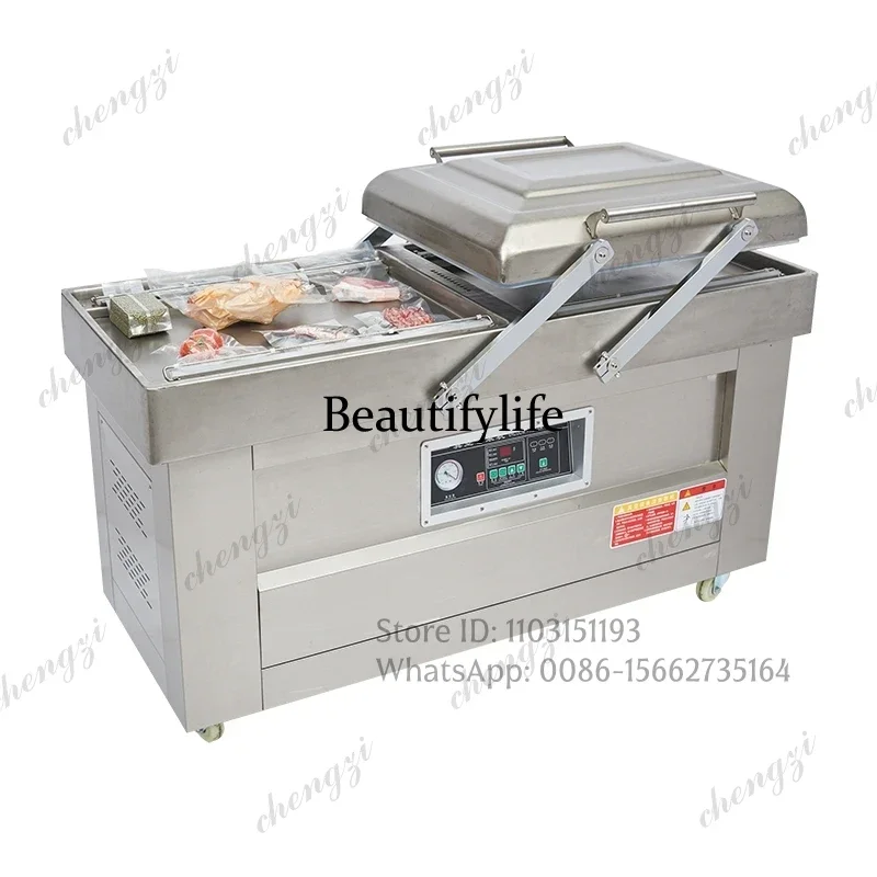Industrial 500 Model Double Chamber Vacuum Sealer Commercial Food Meat Vaccum Packing Sealing Machine