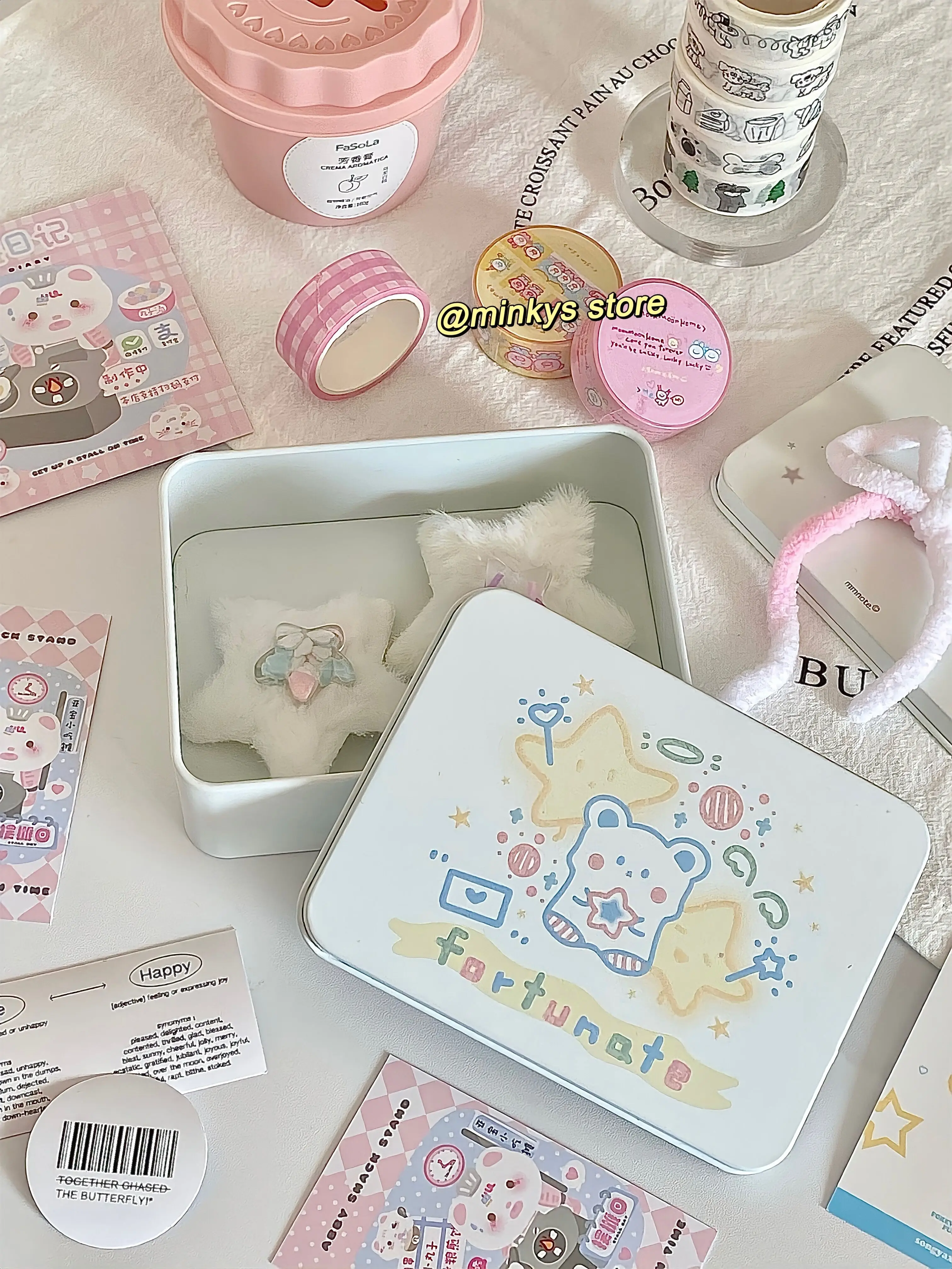 MINKYS Original Design Cute Bear Kpop Photocards Sleeves Toploaders Storage Box Idol Photo Card Collect Box Kawaii Stationery