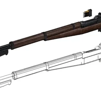 M1 Garland 3D paper model Gun weapon handmade drawings gun military assembly toy