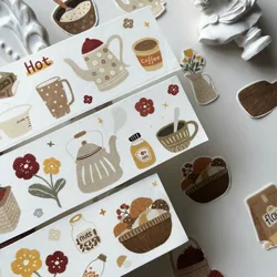 YiEr Studio 빈티지 리틀 주방 용품 Washi PET 테이프 플래너 DIY 카드 만들기 Scrapbooking 계획 장식 스티커