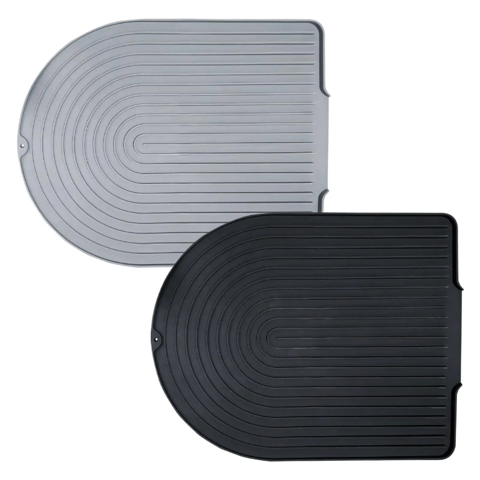 

U Shape Silicone Drying Mat For Kitchen Counter Foldable Large Sink Drying Mat Quick Dry Drain Pad Heat Resistant Dishwashing