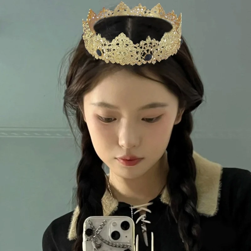 

Proms Hair Hoop for Queen Crystal Birthday Heart King Photo Props N2UE