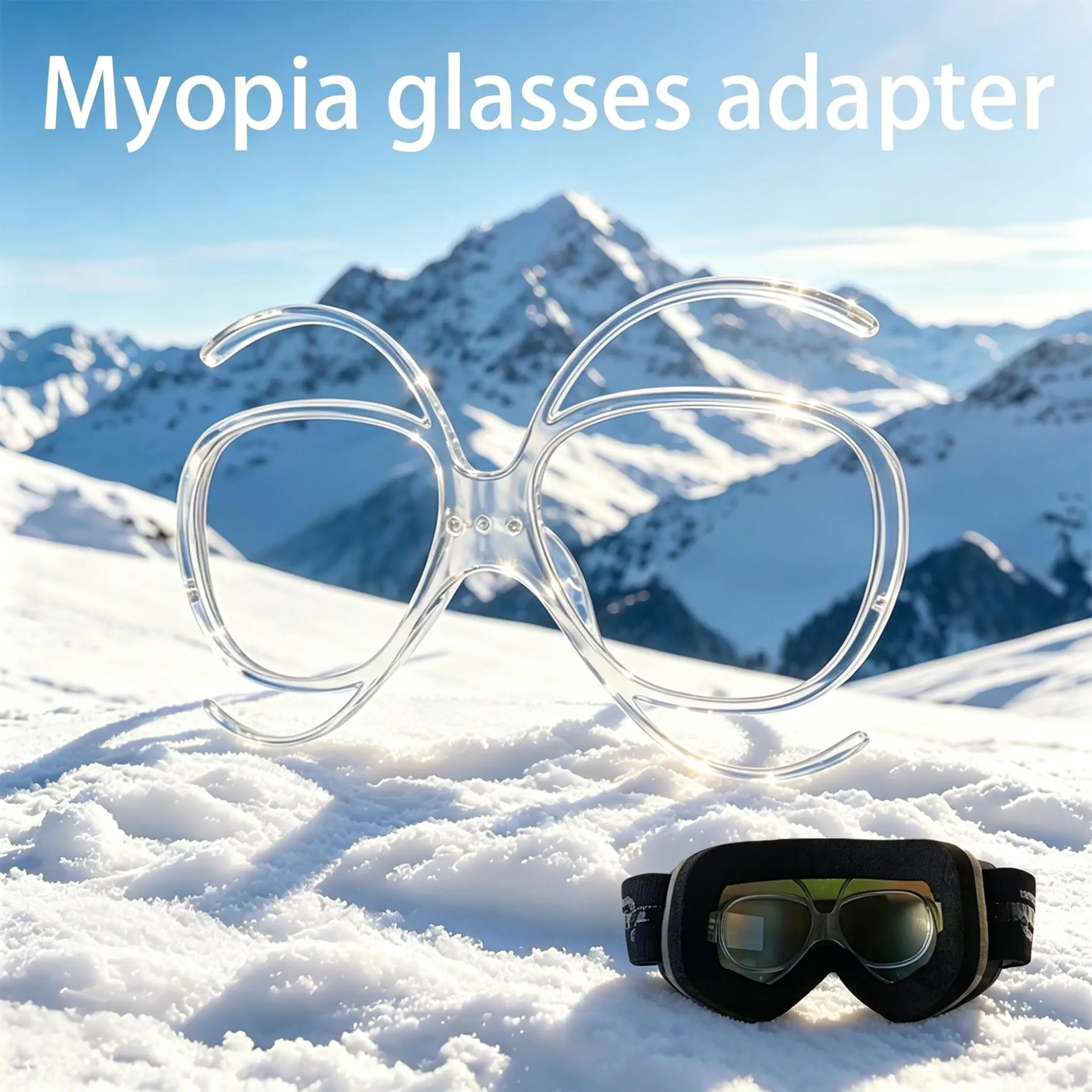 TR90 Elastic Goggle Myopia Insert Frame, Adults Children, Ski Snowboard Cycling Deform‑Resistant Inner Prescription Lens Bracket