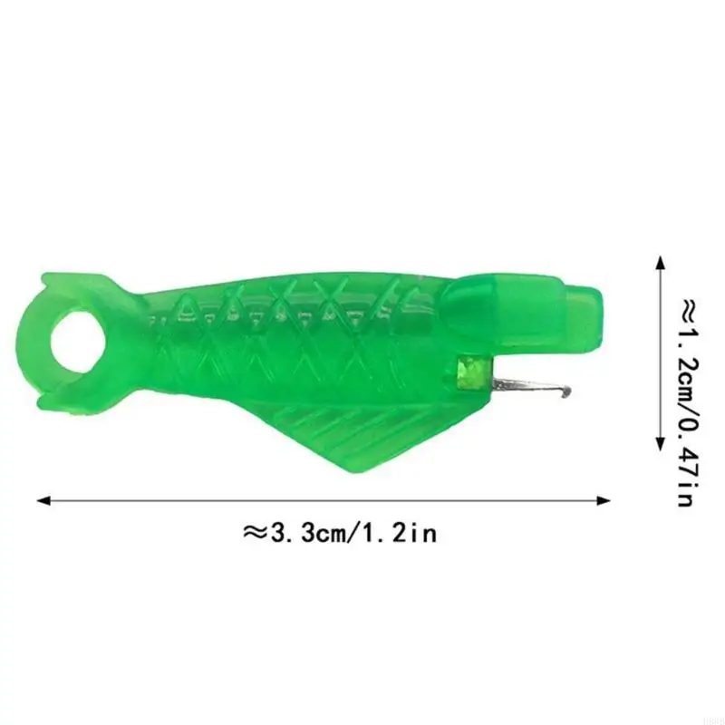 H8WB Quick Threading Tool for Sewing Machines Mini Fish Shaped Needle Threader with Sturdy Plastic Metal Construction