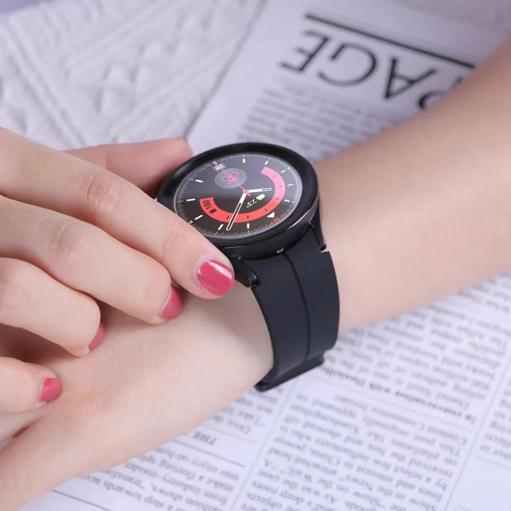 สายซิลิโคน20มม. สำหรับ Samsung Galaxy Watch 7/6/5/4 44มม. 40มม./6สายแบบคลาสสิค47มม. 46มม./5 Pro 45มม. สำหรับ Galaxy Watch 7