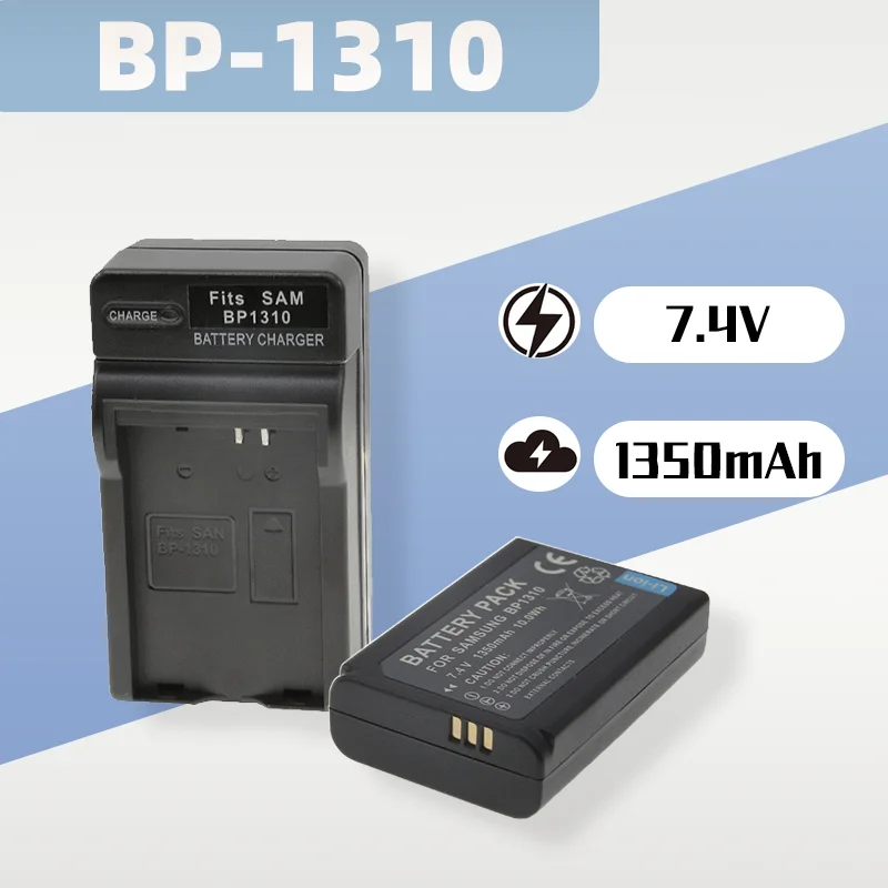 

7.4V 1350mAh BP-1310 BP1310 BP BP1310 Battery and Charger for Samsung Digital Cameras for NX10 NX11 NX100