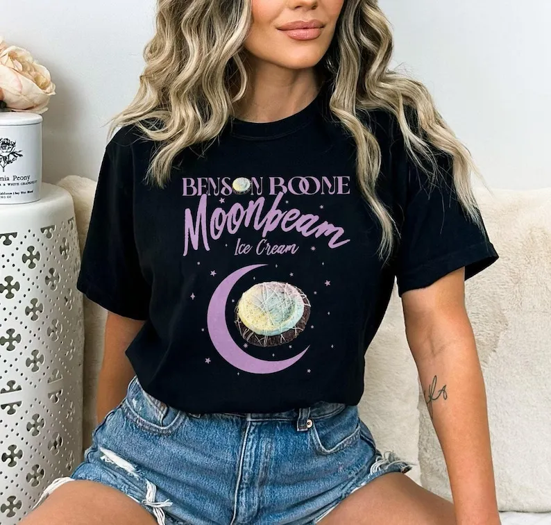 Benson Boone Moonbeam الآيس كريم قمصان أمريكا جولة القلب قميص جولة ألبوم 2025 الحفل تي شيرت باطني سحري تي شيرت