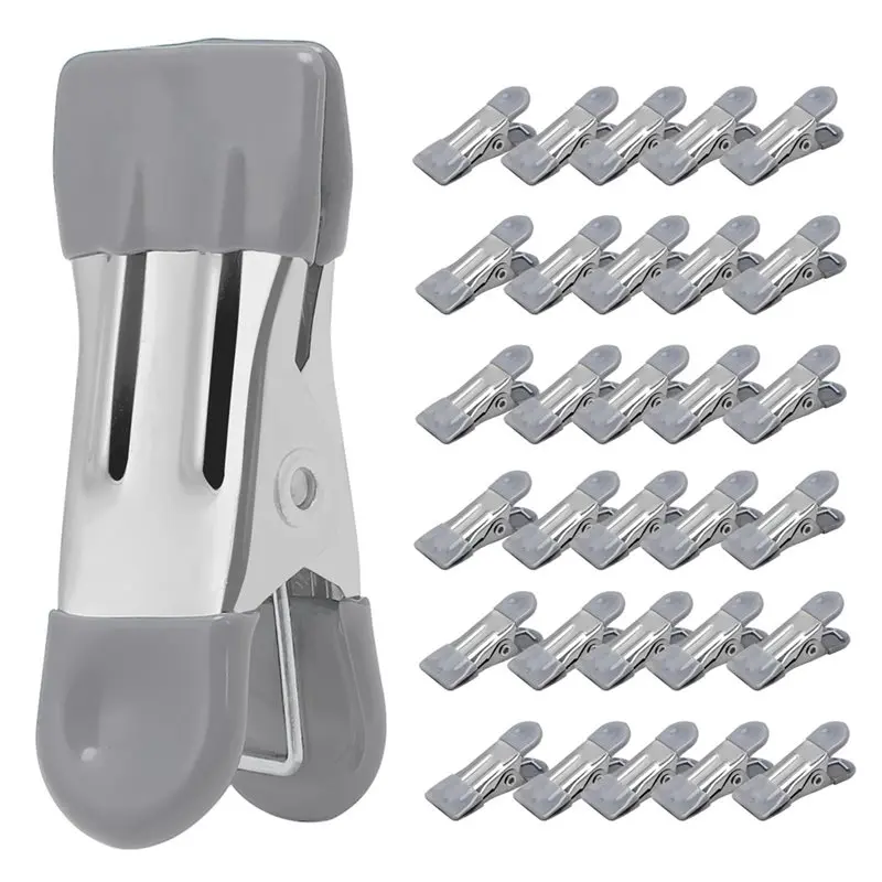 ABWZ-Heavy Duty 2.17 Inch Metal Chip Clips-30-Pack Clothes Pins For Photo Drying Clothesline Laundry Sock