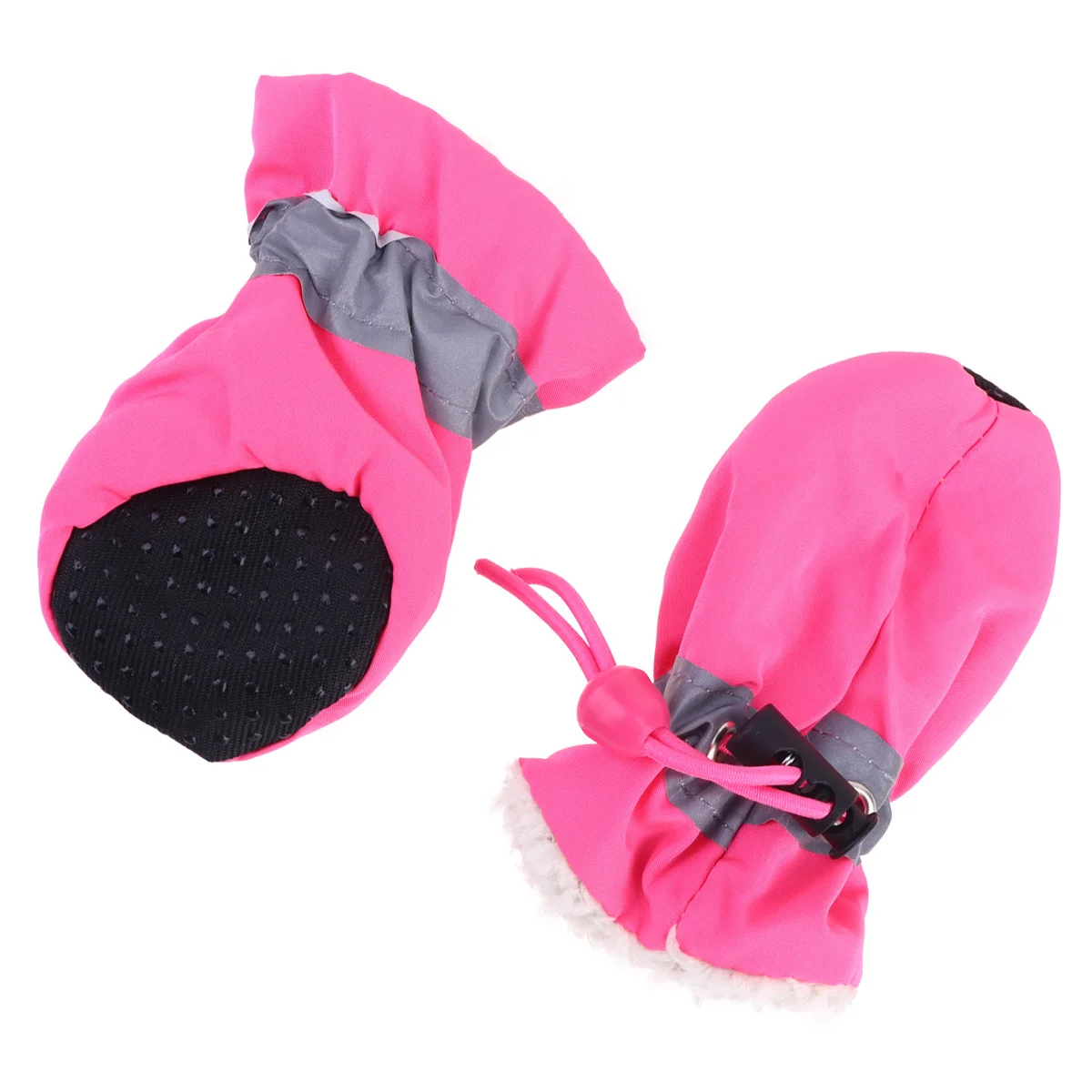 

4Pcs Dog Boots Non-Slip Pet Shoes Protective Adjustable Elastic Sole Paw Covers Pink Size 1 Pet Shoes Dog Boots