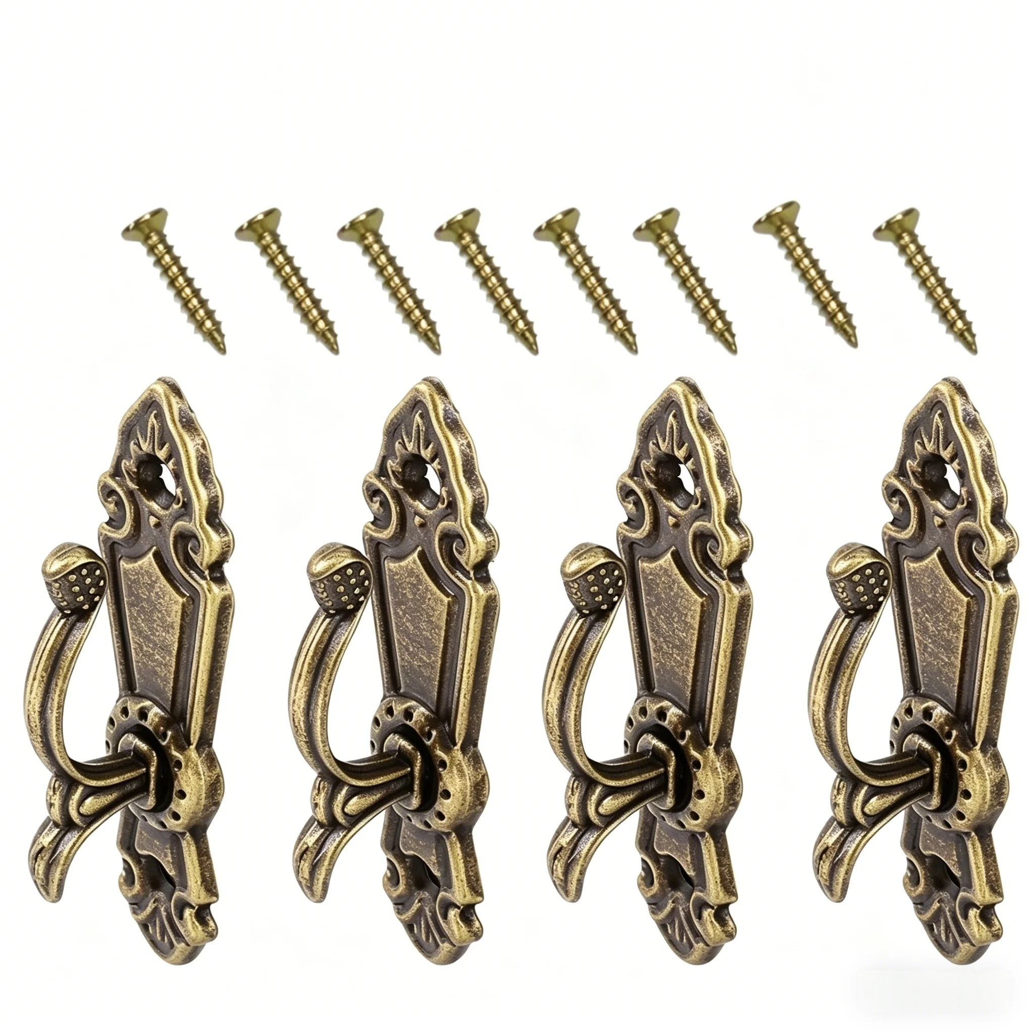 4Pcs Bronze-colored Small Hook, Including Installation Screws, Hat Hook, Curtain, Window Decoration, Shower Curtain Hook